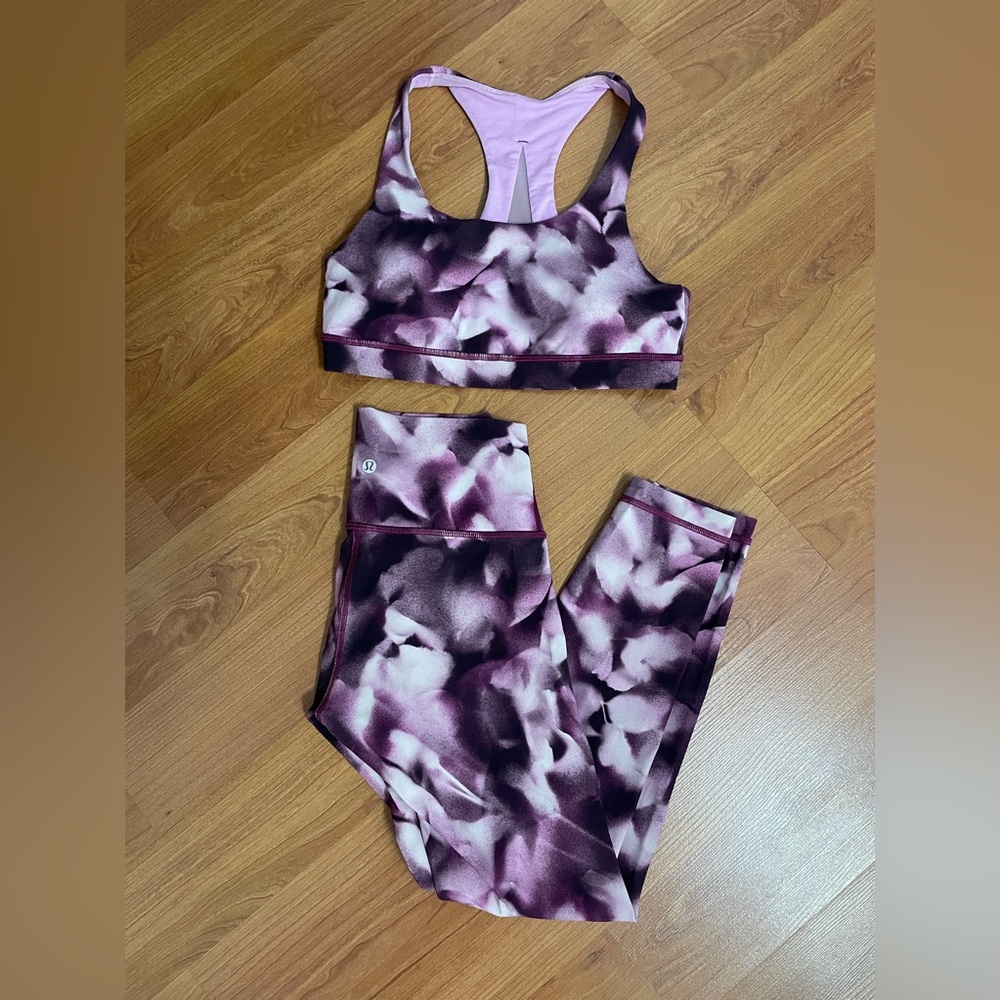 LULULEMON Wunder Under High Rise Leggings and Invigorate Bra Matching Set